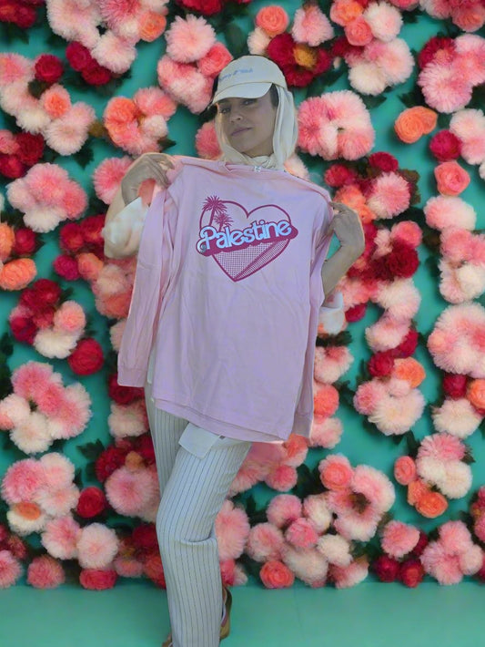 Holographic Palestine Barbie | Adult Long Sleeve T-Shirt