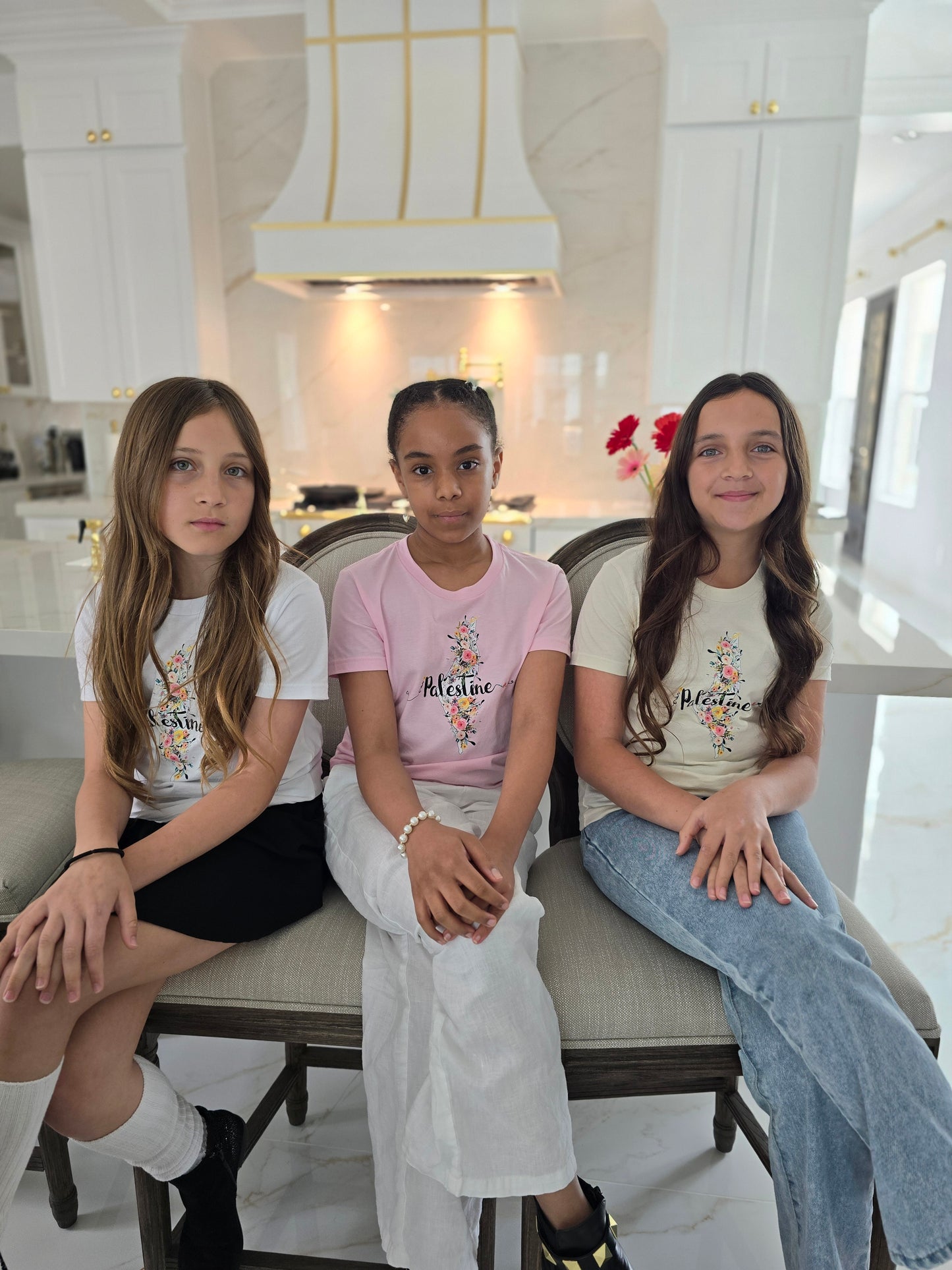 Floral Palestine Map | Adult Women Short Sleeve T-Shirt