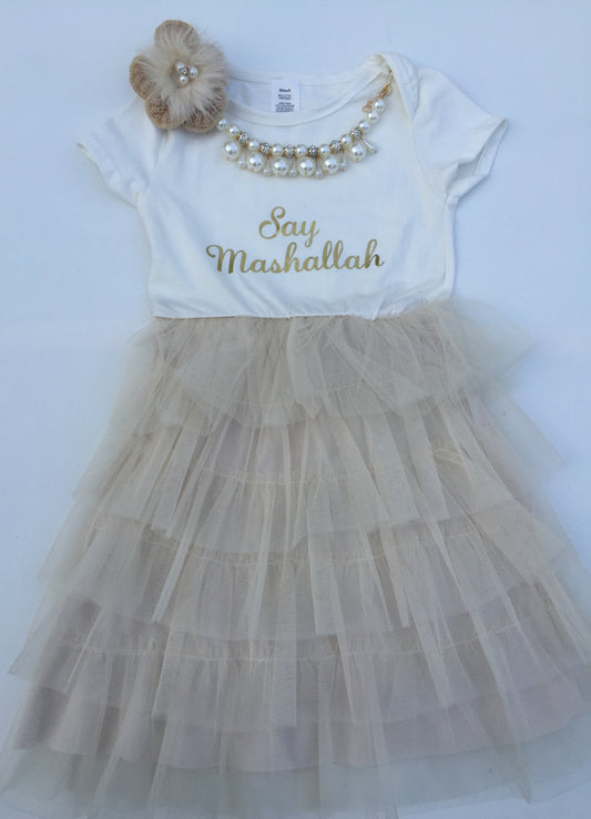 Say Mashallah Tulle Dress - Girl (2T-8) - Hilwah