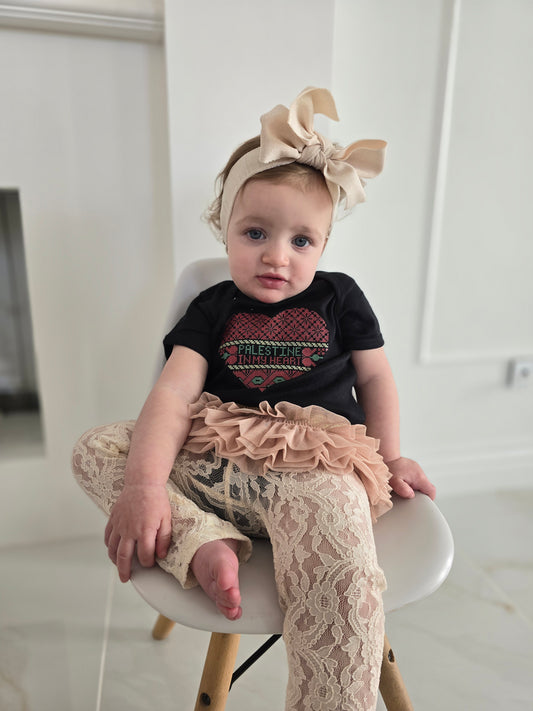 Palestine in my Heart | Baby Girl Onesie