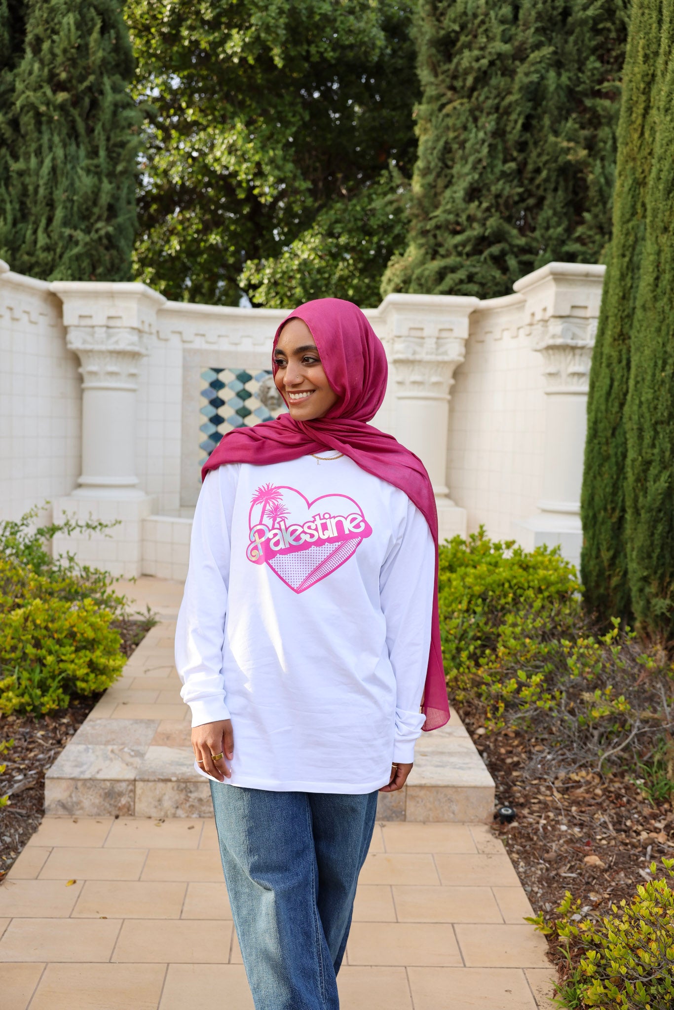 Holographic Palestine Barbie | Adult Long Sleeve T-Shirt