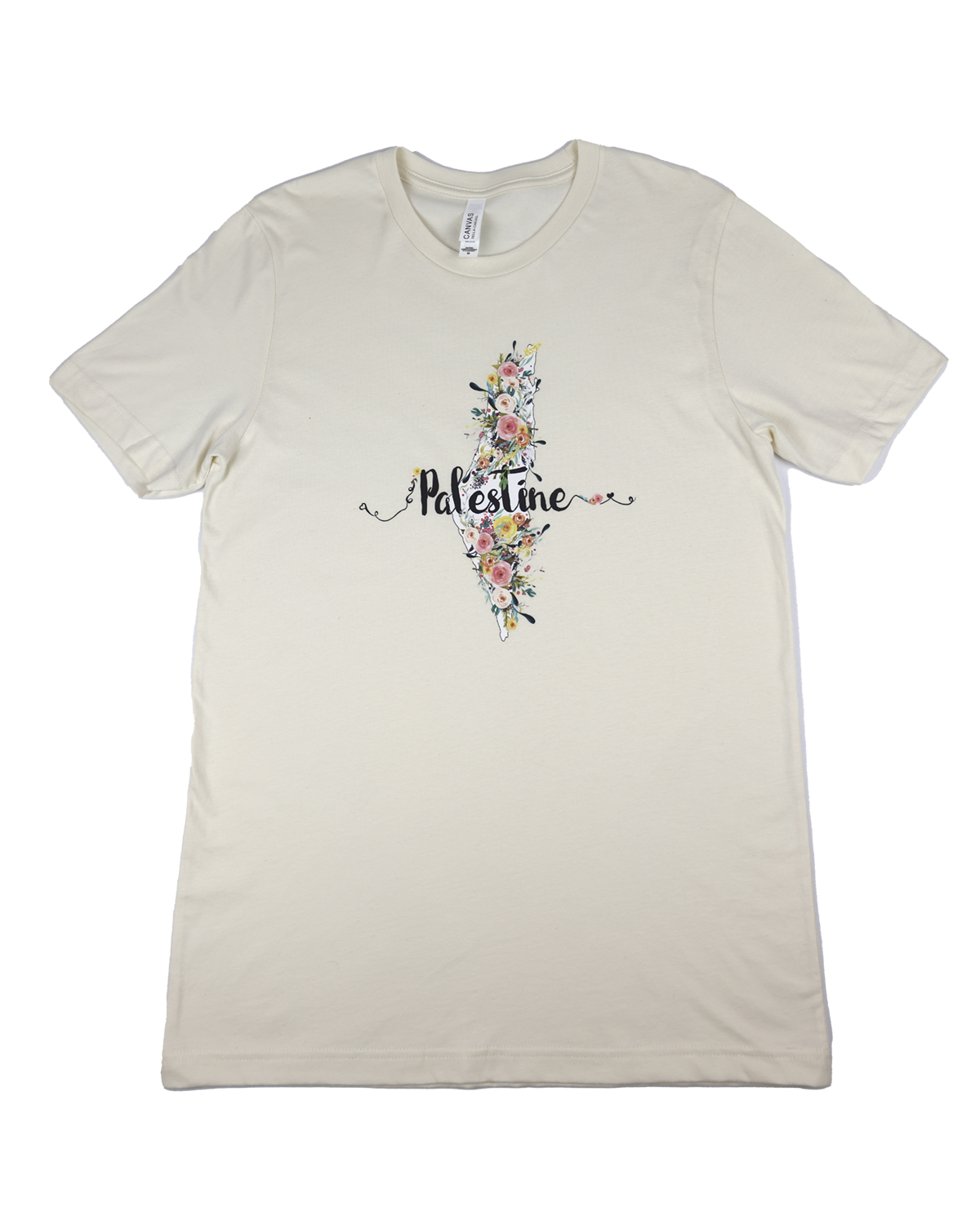 Floral Palestine Map | Adult Women Short Sleeve T-Shirt