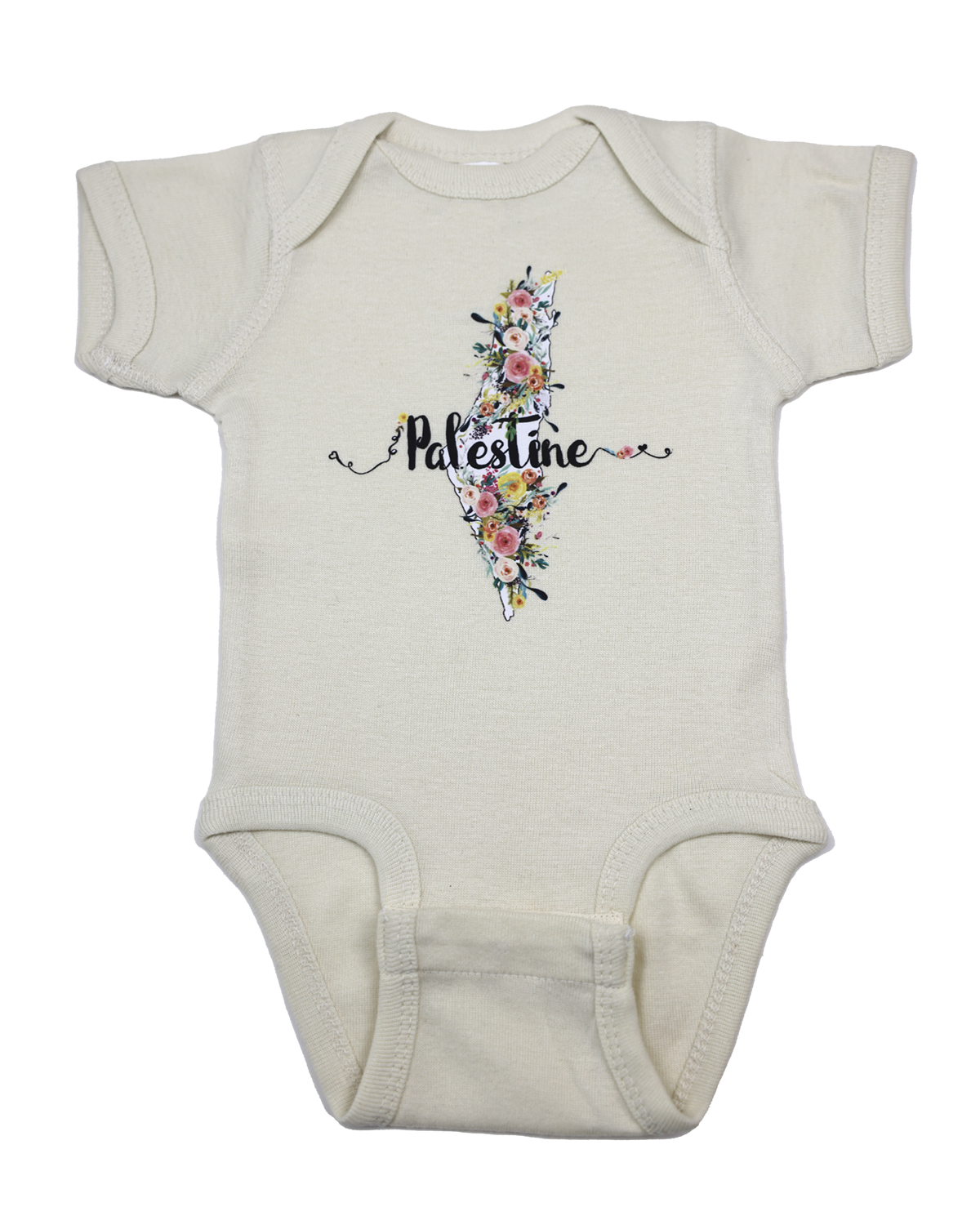 Floral Palestine Map | Baby Girl Onesie