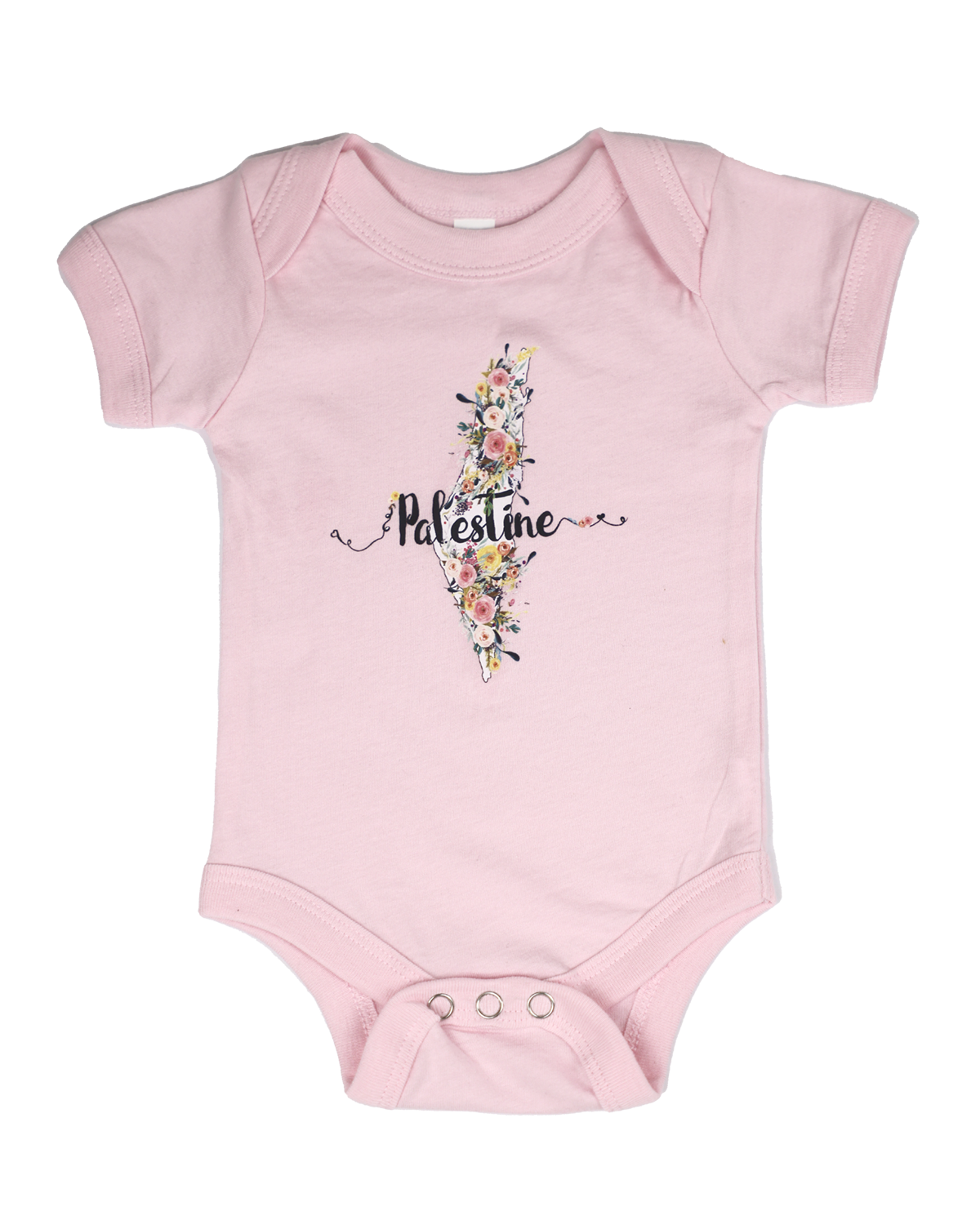 Floral Palestine Map | Baby Girl Onesie