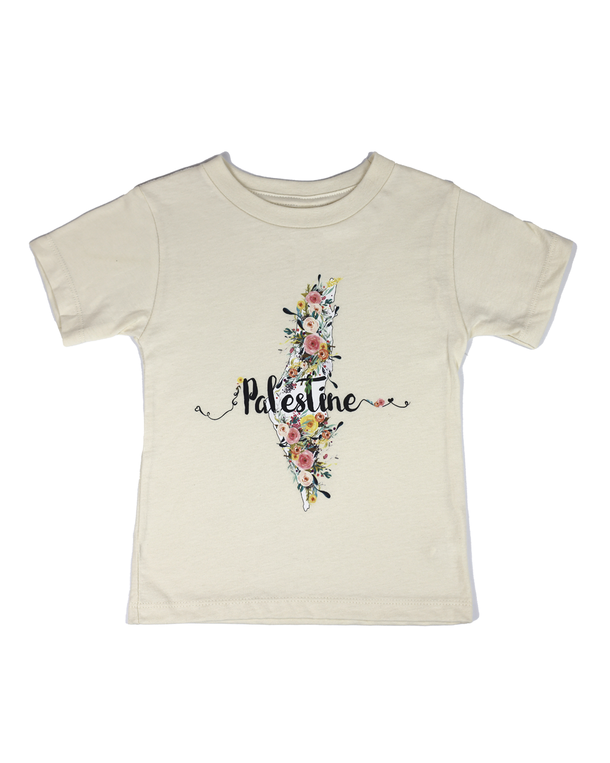 Floral Palestine Map | Kid Girl T-Shirt