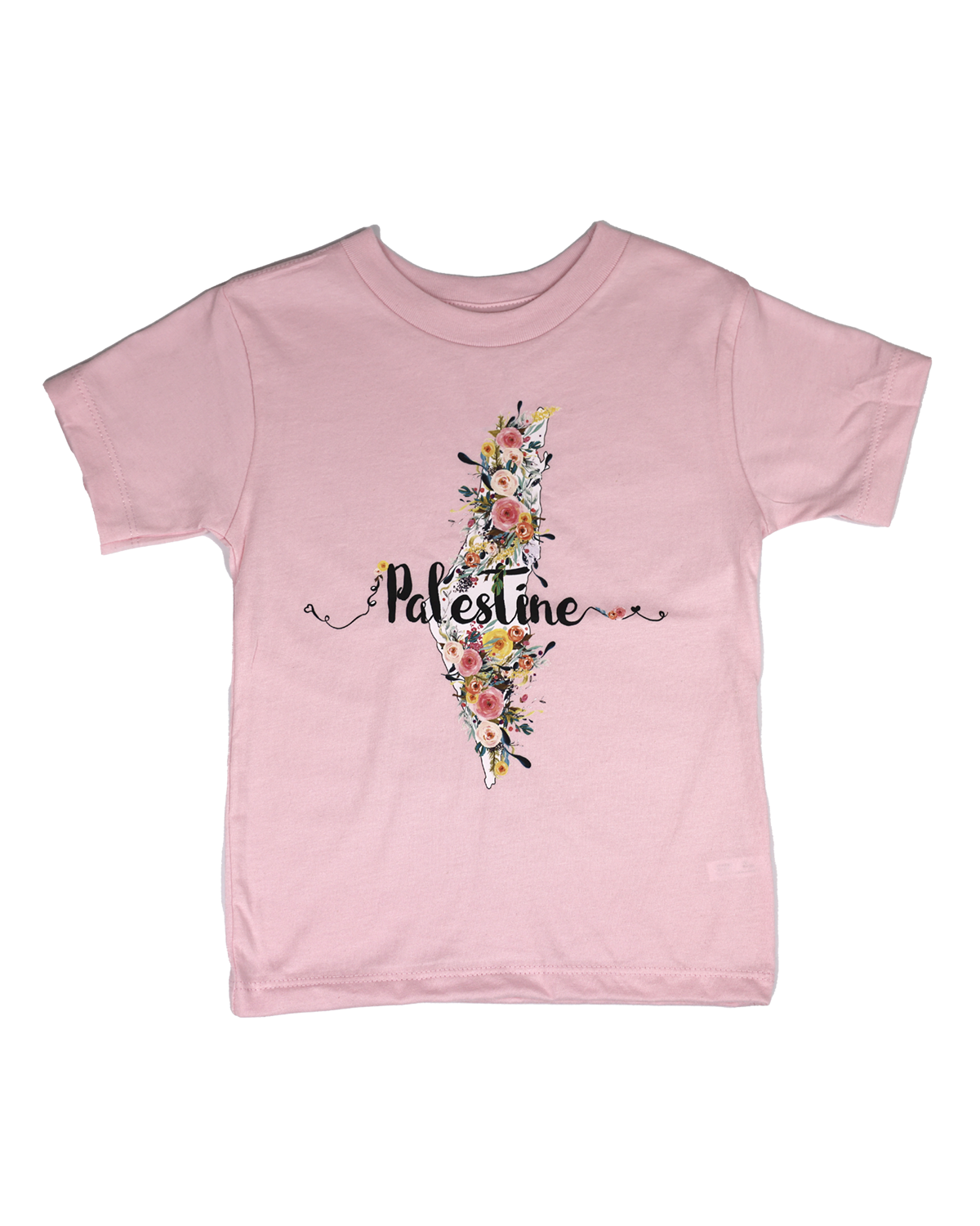 Floral Palestine Map | Kid Girl T-Shirt