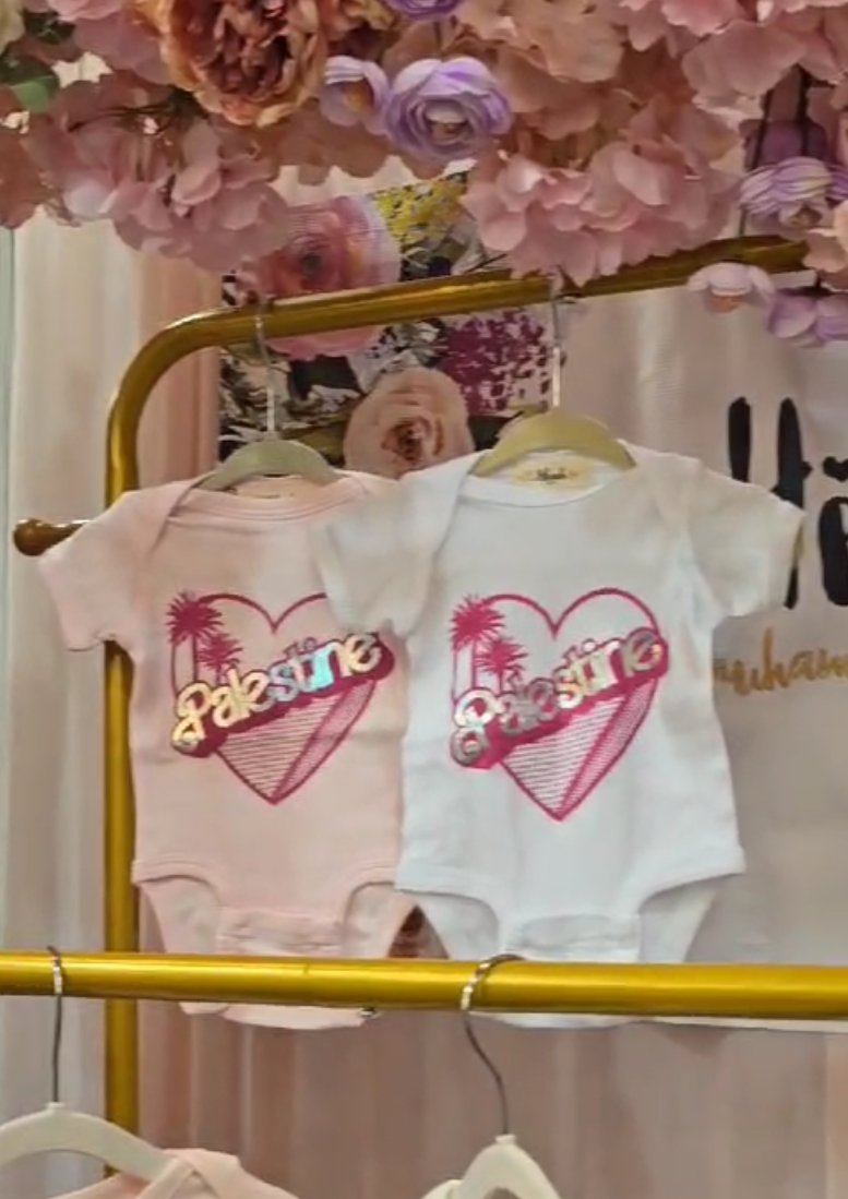 Holographic Palestine Barbie | Baby Girl Onesie