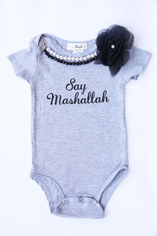 "Say Mashallah" Onesie- Baby Girl - Hilwah 