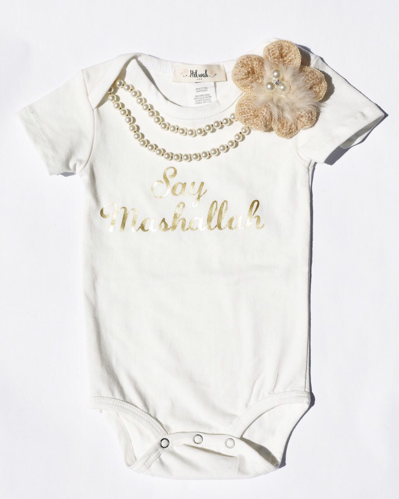 "Say Mashallah" Onesie- Baby Girl - Hilwah 